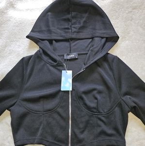 Black Crop Hoodie